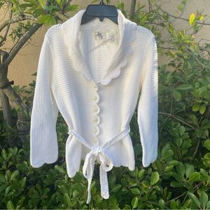 Milly of New York White Cardigan Sweater